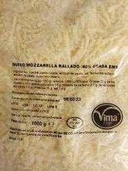 QUESO MOZZARELLA RALLADO, BOLSA 1KG, C/10